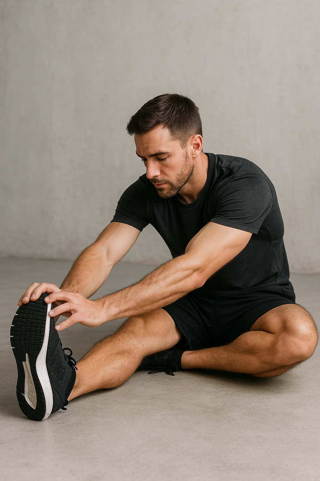 Hamstring stretch demonstration
