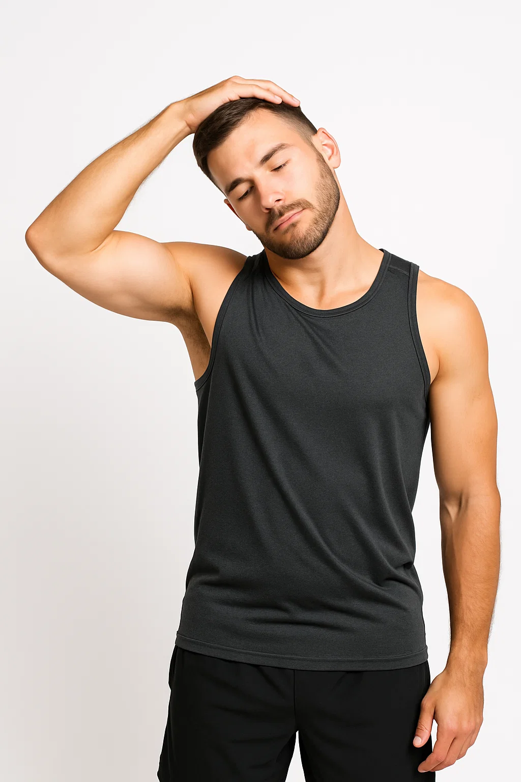 Neck stretch demonstration