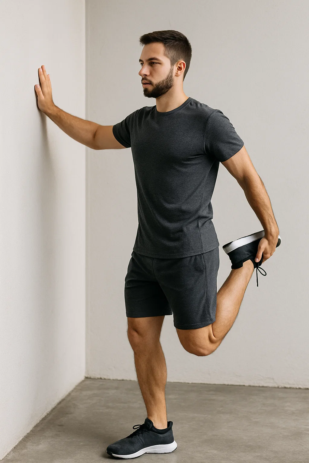 Quad stretch demonstration